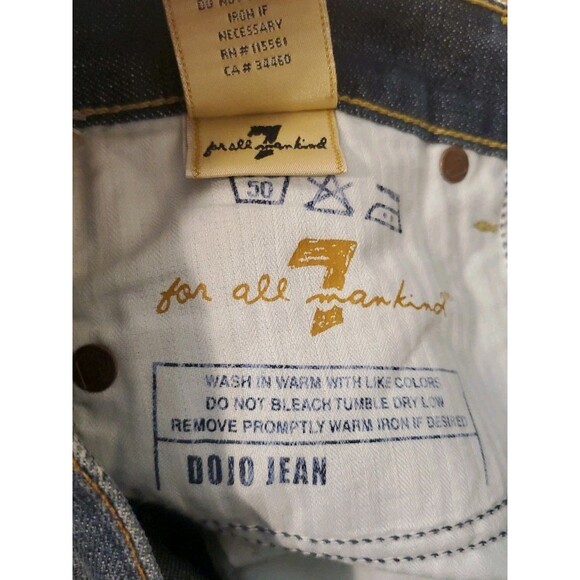 NOS 7 for all Mankind Dojo Women’s Jeans Dark Wash 27 Flare Leg Made USA 29x33 - Picture 4 of 7